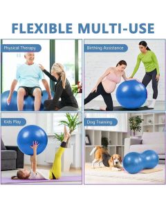 Peanut Ball Anti-burst Exercise Ball with Pump for Physical Therapy, Pregnancy Birth, Yoga Training, 90x45cm