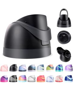 Replacement Lid Compatible with Owala FreeSip Water Bottle, One Button Flip Top, Leakproof, BPA-Free, Black, 16oz 24oz 32oz 40oz