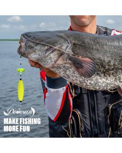 Pre-Tied Catfish Rig System, 23 Inch 55LB Santee Cooper Catfish Float Rig with Adjustable EVA Slip Float and High Carbon Circle Hooks 5/0 6/0 8/0, Ready-to-Fish for River and Bank Fishing(Cigar Float-6/0Hook * 6PCS)