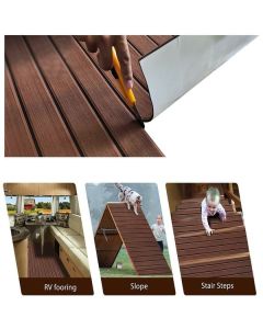 EVA Foam Boat Flooring Mat, 240 x 30 x 0.6 cm Light Grey Marine Decking Sheet, Self-Adhesive Non-Slip Faux Teak Foam Pad for Boat Yacht RV