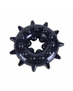 House Of Dasein Bdsm Silicone Cock Ring Snowflake Shape Ejaculation Delay Black Pink Blue Purple - Black