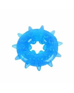 House Of Dasein Bdsm Silicone Cock Ring Snowflake Shape Ejaculation Delay Black Pink Blue Purple - Blue