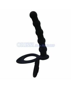 House Of Dasein Anal Vibrator Cock Ring Testicle Male Prostate Massager - Black - Model D