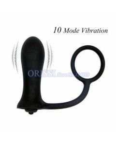 House Of Dasein Anal Vibrator Cock Ring Testicle Male Prostate Massager - Black - Model E