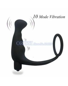 House Of Dasein Anal Vibrator Cock Ring Testicle Male Prostate Massager - Black - Model F
