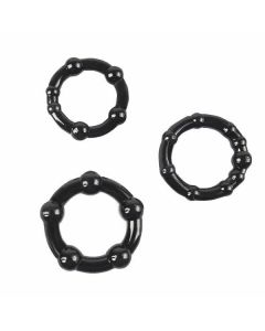 House Of Dasein Silicone Cock Rings Set 3 Bdsm Delay Ejaculation Pleasure Enhancement - Black - Type 1