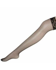 House Of Dasein Thigh High Lace Top Fishnet Stockings Sexy Lingerie Erotic Hosiery - Black