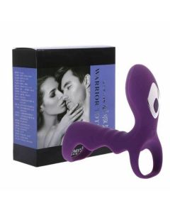 House Of Dasein Double Cock Clitoral Vibrator 10 Speeds Vibrating Penis Ring Couples - Purple