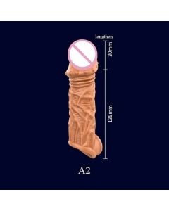 House Of Dasein Reusable Penis Sleeve Cock Extender Enlarger Hollow Dildo Vibrator - A2