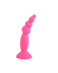 House Of Dasein Colourful Silicone Butt Plug Beads Suction Cup Anal Trainer Beginners - Pink - Style C