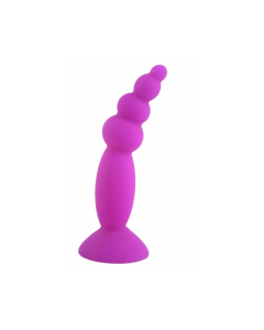 House Of Dasein Colourful Silicone Butt Plug Beads Suction Cup Anal Trainer Beginners - Purple - Style C