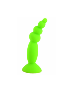 House Of Dasein Colourful Silicone Butt Plug Beads Suction Cup Anal Trainer Beginners - Green - Style C