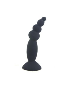 House Of Dasein Colourful Silicone Butt Plug Beads Suction Cup Anal Trainer Beginners - Black - Style C