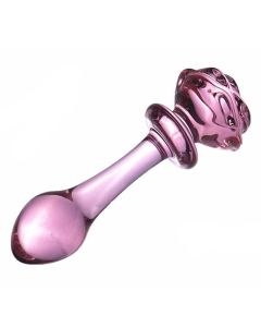 House Of Dasein Pink Rose Smooth Anal Beads Butt Plug Glass Dildo - Rose - 13.7Cm X 3.5Cm