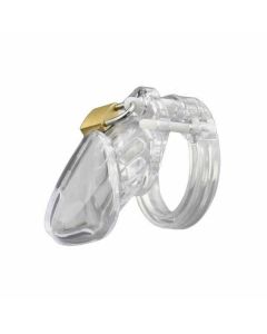 House Of Dasein Plastic Male Chastity Locking Cock Cage Bondage Kink Fetish Restraints - Clear - Short