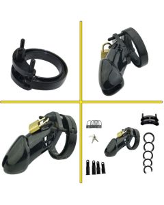 House Of Dasein Plastic Male Chastity Locking Cock Cage Bondage Kink Fetish Restraints - Black - Long