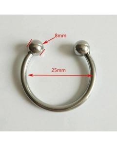 House Of Dasein Stainless Steel Metal Glans Penis Delay Training Half Circle Cock Ring Men - 25Mm