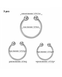 House Of Dasein Stainless Steel Metal Glans Penis Delay Training Half Circle Cock Ring Men - 32Mm/35Mm/40Mm