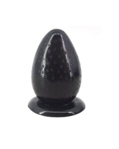 House Of Dasein Big Huge Anal Plug With Suction Cup Novelty Strawberry Butt - Black
