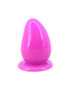 House Of Dasein Big Huge Anal Plug With Suction Cup Novelty Strawberry Butt - Purple