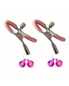 House Of Dasein Pink Double Bells Nipple Clamps Bondage Restraints Bdsm Kink Fetish - Pink