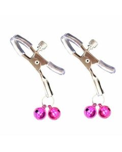 House Of Dasein Pink Double Bells Nipple Clamps Bondage Restraints Bdsm Kink Fetish - Clear