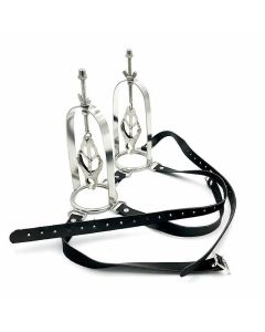 House Of Dasein Breast Harness Metal Nipple Clamps Torture Play Bdsm Bondage Restraints