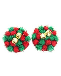 House Of Dasein Christmas Nipple Covers Breast Adhesive Stickers Poms Bells Bdsm Fetish - Red