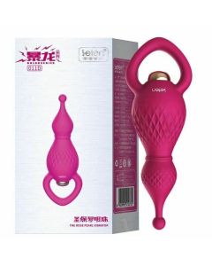 House Of Dasein Vibrator Silicone Vibrating Soft Anal Beads With Handle Butt Plug - Pink