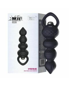 House Of Dasein Vibrator Silicone Vibrating Soft Anal Beads With Handle Butt Plug - Black