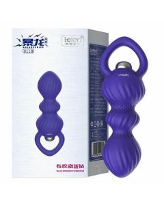 House Of Dasein Vibrator Silicone Vibrating Soft Anal Beads With Handle Butt Plug - Blue