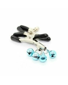 House Of Dasein Metal Double Bell Nipple Clamps Clitoris Clips Bdsm Bondage Restraints Kink - Blue - Bell Clips