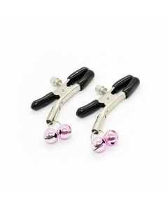 House Of Dasein Metal Double Bell Nipple Clamps Clitoris Clips Bdsm Bondage Restraints Kink - Pink - Bell Clips