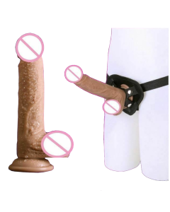 House Of Dasein Soft Silicone Realistic Cock And Balls Dildo Suction Cup Strap On Harness - Large