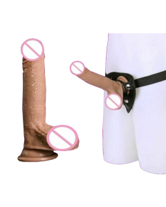 House Of Dasein Soft Silicone Realistic Cock And Balls Dildo Suction Cup Strap On Harness - Small
