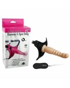 House Of Dasein 8 Inch Harness G Spot Vibrator Dildo Dong Strapon Belt Pegging Kit - Flesh