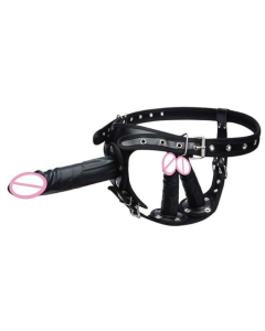 House Of Dasein Big Fantasy Harness Triple Dildos Pegging Kit Red Black Strapon - Black - Big