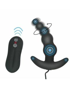 House Of Dasein Anal Beads Vibrator 10 Speeds Remote Prostate Massager Butt Plug - Black