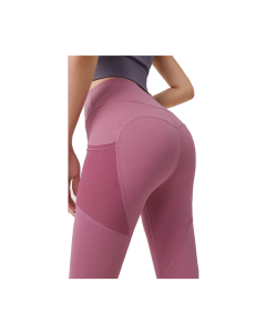 Hod Health & Home High Waist Tummy Control Yoga Leggings With Pocket For Women - Bean Paste Pink - 2Xl