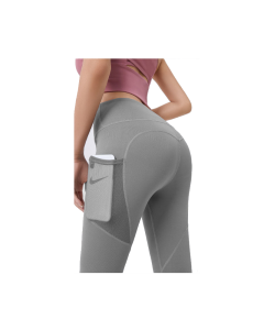 Hod Health & Home High Waist Tummy Control Yoga Leggings With Pocket For Women - Sea Rock Grey - S