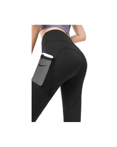 Hod Health & Home High Waist Tummy Control Yoga Leggings With Pocket For Women - Black - M