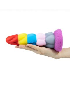 House Of Dasein Rainbow Liquid Silicone Suction Cup Colourful Dildo - Suction Cup