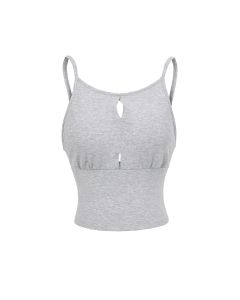 House Of Dasein Hollow Vest Lingerie For Women - Flower Gray - M