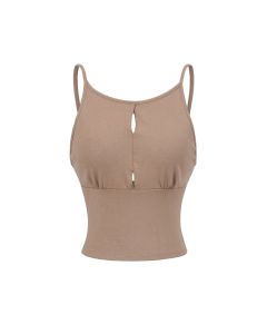 House Of Dasein Hollow Vest Lingerie For Women - Khaki - M