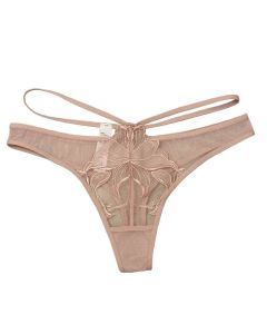 House Of Dasein Sexy Women's Underwear Thin Breathable Embroidered Lace Panties Hip-Lifting Low-Waist Plus-Size Thong - Fair Skin - Xl