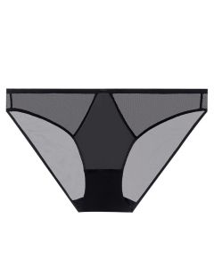 House Of Dasein Sexy Women's Underwear French Ultra-Thin Seamless Plus Size Panties With Cotton Crotch Lifting Low Waist Triangle Briefs - Black - S