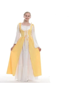 House Of Dasein S-6Xl Medieval Dress Cosplay Halloween Costume For Women Palace Carnival Party - Yellow - 5Xl