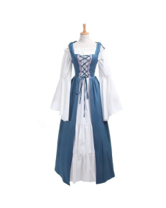 House Of Dasein S-6Xl Medieval Dress Cosplay Halloween Costume For Women Palace Carnival Party - Light Blue - L