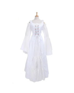 House Of Dasein S-6Xl Medieval Dress Cosplay Halloween Costume For Women Palace Carnival Party - White - Xxl