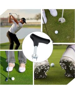 2 Pcs Golf Spike Removal Tool, Stainless Steel Golf Shoe Spikes Wrench, Multifunction Golf Wrench, Adjustment Cleat Key Remover for Spike Shoes (Universal, Black)